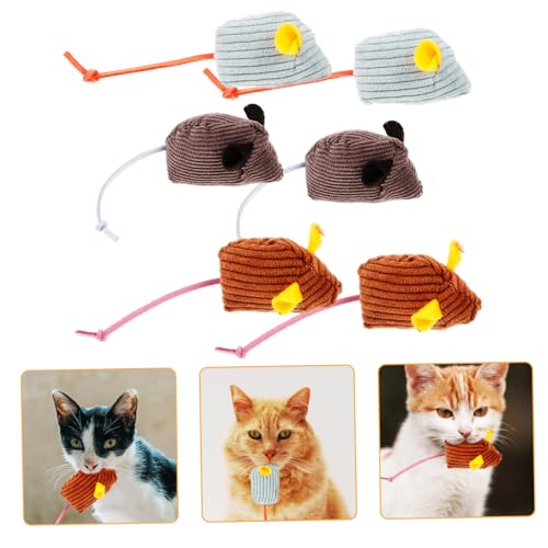 POPETPOP 6stücke Teiliges Katzenminze Spielzeug Weiche Plüschmaus Für Katzen Und Fördert Natürliche Instinkte Und Hält Ihre Katze Und Glücklich von POPETPOP