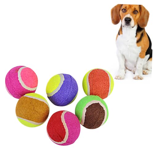 POPETPOP Kauspielzeug Für 6 Stück Quietschende Tennis-haustierprodukte Welpen Zahnen Hund Action-Spielzeug POPETPOP Kauspielzeug Für 6 Stück Quietschende Tennis-haustierprodukte Welpen Zahnen Hund Action-Spielzeug von POPETPOP