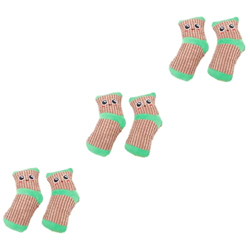 POPETPOP 6 Stück Tragbarer Strumpf Interaktiver Hundewiderstand Baumwolle Biss Tier Einzigartiges Relief Socken Zähne Welpe Design Reinigungsspielzeug Sound Quietschend Niedlich Puppe von POPETPOP