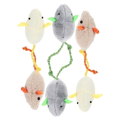 POPETPOP 6stücke Plüsch Maus Katzenspielzeug Für Hauskatzen Interaktive Spielzeug Pet Kauen Kleine Nagetier Spielzeug Kätzchen Teaser Für Katzen von POPETPOP