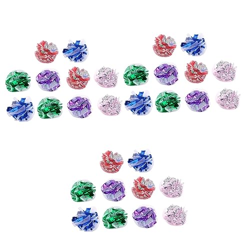 POPETPOP 60stücke Katzen Spielbälle Aus Crinkle-Material Lustige Raschelnde Spielzeuge Für Katzen Und Kätzchen Fördert Spielverhalten Und Schützt Möbel Zufällige Farben Für POPETPOP 60stücke Katzen Spielbälle Aus Crinkle-Material Lustige Raschelnde Spielzeuge Für Katzen Und Kätzchen Fördert Spielverhalten Und Schützt Möbel Zufällige Farben Für von POPETPOP