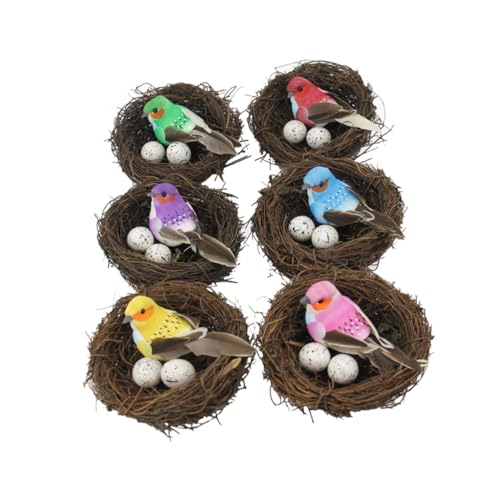 POPETPOP 6satz Künstliches Vogel-Nest Mit Eiern Teiliges Deko Garten Und Zuhause Natürliche Ästhetik Frühlingsdekoration Für Kreative Bastelprojekte Und Tischdeko POPETPOP 6satz Künstliches Vogel-Nest Mit Eiern Teiliges Deko Garten Und Zuhause Natürliche Ästhetik Frühlingsdekoration Für Kreative Bastelprojekte Und Tischdeko von POPETPOP
