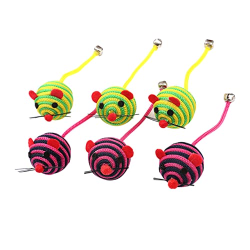 POPETPOP Interaktives Katzenspielzeug 6er-Pack Aufzieh-mausspielzeug Katzenangel Glocke Baumwollfaden Stressabbau Für Katzen Zufällige Farbe POPETPOP Interaktives Katzenspielzeug 6er-Pack Aufzieh-mausspielzeug Katzenangel Glocke Baumwollfaden Stressabbau Für Katzen Zufällige Farbe von POPETPOP