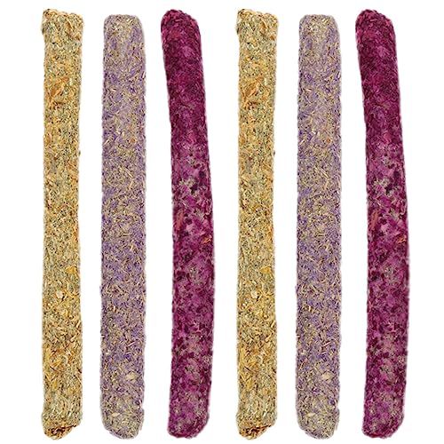POPETPOP 6stücke Knabbersticks Für Kaninchen Und Meerschweinchen Gesunde Leckerlis Aus Timotheus Und Blütenheu Für Zahnabrieb Und Beschäftigung Natürliche Snacks Für Kleine Haustiere von POPETPOP