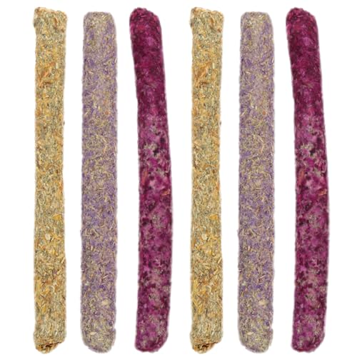 POPETPOP Natürliche Kausnacks 6 Stück Gras-kausticks Für Hamster Meerschweinchen Chinchillas von POPETPOP
