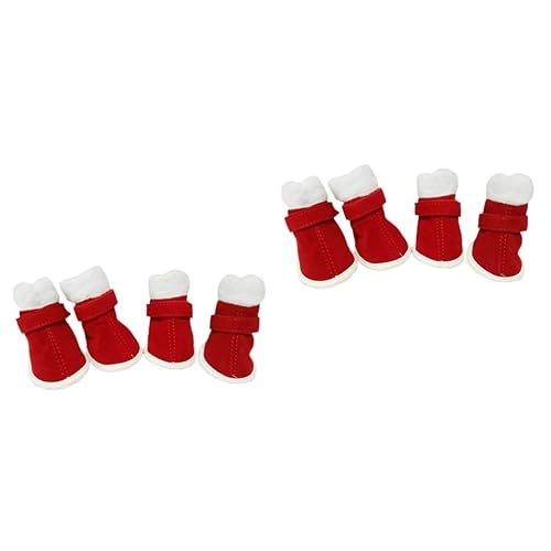 POPETPOP 2 Sets Halten Die Pfoten Warm: 4 Yards Rote Hundestiefel Winddichte Schuhe Für Kaltes Klima 4 Stück X 2 POPETPOP 2 Sets Halten Die Pfoten Warm: 4 Yards Rote Hundestiefel Winddichte Schuhe Für Kaltes Klima 4 Stück X 2 von POPETPOP