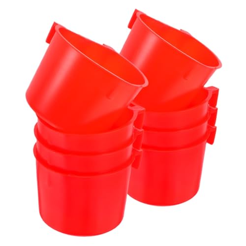 POPETPOP 8 Stück Bird Bowl Kaninchen -Fütterungstasse Hängende Futterschale Futterbehälter für Kleintiere Käfig Tassen Vogelgeschirr für Käfig kleine Käfigvogelschale Welpenwasserschale rot von POPETPOP