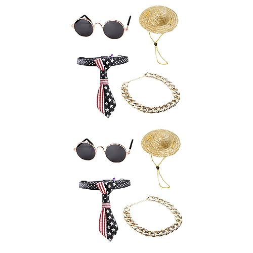 POPETPOP 8stücke Teiliges Haustier-Accessoire Stylisches Halsband Retro-Hut Sonnenbrille Fliege Für Hunde Für Kostümpartys Hochzeiten Oder Besondere Anlässe POPETPOP 8stücke Teiliges Haustier-Accessoire Stylisches Halsband Retro-Hut Sonnenbrille Fliege Für Hunde Für Kostümpartys Hochzeiten Oder Besondere Anlässe von POPETPOP
