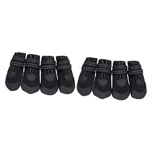 POPETPOP 2 Sets Reflektierende Haustierstiefel Warm Ohne Sohle Für Hundespaziergänge Taucheranzug Stoff Schwarz Größe S Bis L 4 Stück X 2 von POPETPOP
