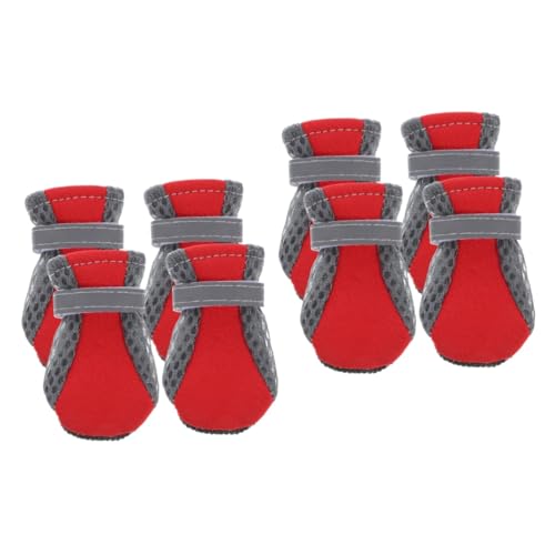 POPETPOP 8 STK Mesh-Schuhe für Welpen hundeschuhe große Hunde Dog Shoes for small Dogs Schuhe für Hunde Hundeschuhe für draußen VIP Netzschuhe Schuhe mit weichen Sohlen rot POPETPOP 8 STK Mesh-Schuhe für Welpen hundeschuhe große Hunde Dog Shoes for small Dogs Schuhe für Hunde Hundeschuhe für draußen VIP Netzschuhe Schuhe mit weichen Sohlen rot von POPETPOP