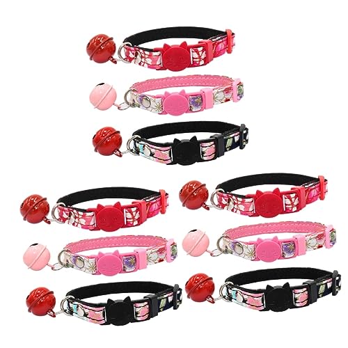 POPETPOP 3er-Set Einzigartiges -/hundehalsband Japanische Haustier-Halskette Mit Und Glöckchen Modisches Mit Blumenmuster Größe S 3 Stück*3 von POPETPOP