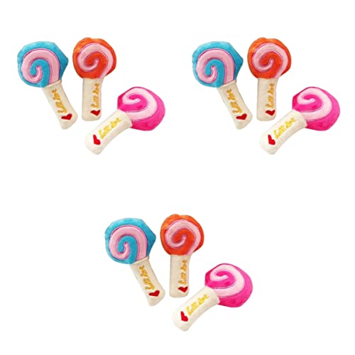 POPETPOP 9stücke Teiliges Lollipop Quietschspielzeug Für Hunde Und Katzen Plüsch Kauspielzeug Mit Geräusch Für Zahnungs Kauspaß Blau Orange Rosarot POPETPOP 9stücke Teiliges Lollipop Quietschspielzeug Für Hunde Und Katzen Plüsch Kauspielzeug Mit Geräusch Für Zahnungs Kauspaß Blau Orange Rosarot von POPETPOP