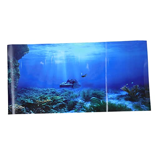 POPETPOP Aquarium Hintergrundpapier Polyester-Hintergrund Unterwasser-Hintergrund Tapete Für Fischbecken Aquarium-dekor-Hintergrund Dekorationen Für Aquarien Die Unterwasserwelt Ozean 3D von POPETPOP