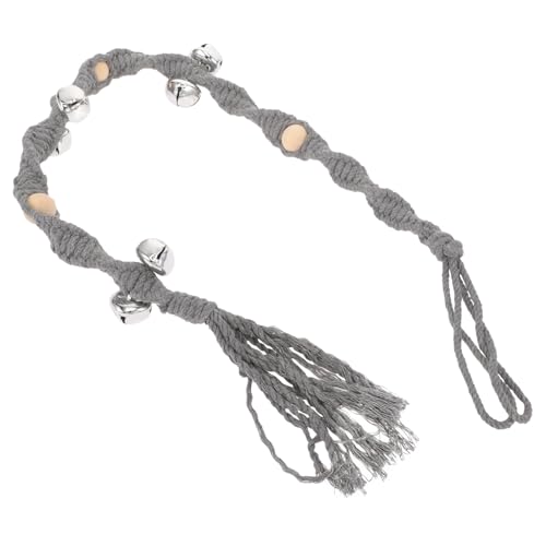 POPETPOP Beschreibbar Außen Tor Draht Hundeweste Bellen Puzzle Türklingeln Für Drinnen Tragbare Türklingel Für Haustiere Trainingshund Türklingel Käfig Die Klingel Light Grey von POPETPOP