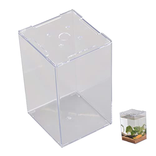 POPETPOP Betta-Aquarium Container Miniatur Fischzubehör Bausatz Wasserpumpe Netz gartendeko Aquarium mini Fish Bowl mini Aquarium miniaqarium kleines Aquarium transparentes Aquarium Acryl von POPETPOP