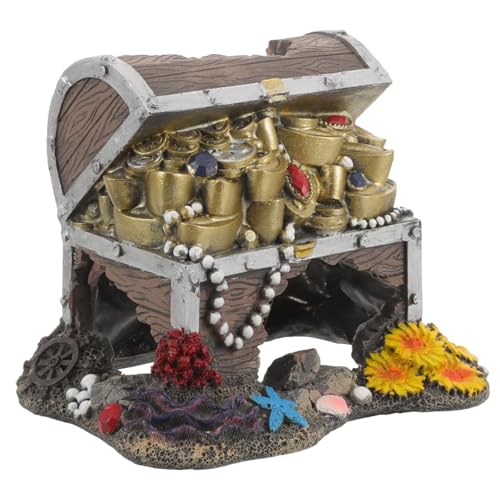 POPETPOP Box Dekorationen Ständer Aquariumsand Aquariumpflanzen Künstliche Aquarienlandschaften Aquariumsauger Fischtankdekorationen Heizer Aquariumdekorationen Betta Tank Park Harz von POPETPOP