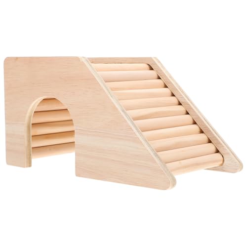 POPETPOP Dekorative Hamsterhütte Hamsterhütte Hamster Versteck Spielzeug Holz Hamster Treppe Haus Versteck Holz Haus von POPETPOP