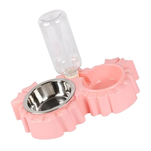 POPETPOP Doppelnapf für Haustiere Futter und Wassernapf Automatischer Wasserauffüllung Rutschfestem Design für Katzen von POPETPOP