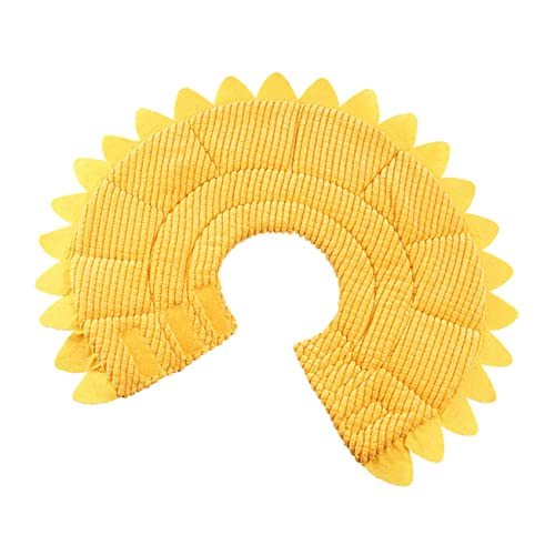 POPETPOP Modisches Elisabethanisches Halsband Für Haustiere Im Sonnenblumen-Stil Große Größe Weiches Material Schützend Und Leicht Zu Tragen von POPETPOP
