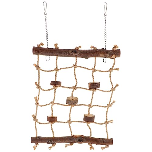 POPETPOP Papageien Kletternetz Naturholz Mit Bunten Seilen Für Vögel Spielzeug Und Klettern Und Koordination Im Vogelkäfig POPETPOP Papageien Kletternetz Naturholz Mit Bunten Seilen Für Vögel Spielzeug Und Klettern Und Koordination Im Vogelkäfig von POPETPOP