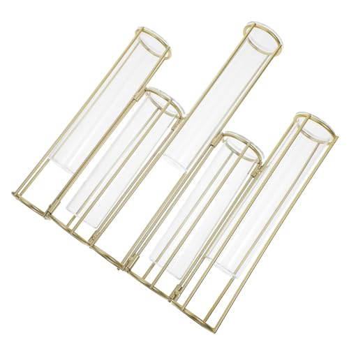 POPETPOP Blumenvase Aus Metall Mit Geometrischem Design 5 Hydrokultur-pflanzenhalter Eleganter Vasenständer Für Blumenarrangements von POPETPOP