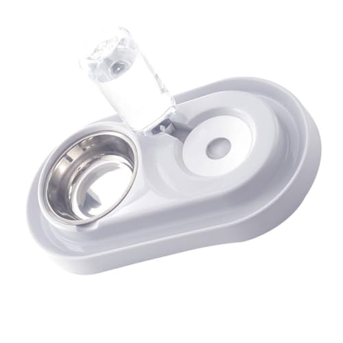 POPETPOP Futterautomat für Haustiere Flasche nachweisen Hundenapf Futterspender Wasserbrunnen Katzennapf pet Feeder pet Water Bottle hundegeschir Haustiernapf Futternapf für Haustiere Weiß von POPETPOP