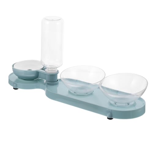 POPETPOP Automatischer Katzenfutter- Und Wasserspender 500 Ml Tragbarer Futterspender Aus Kunststoff Mit Kippbarem Doppeldarm von POPETPOP
