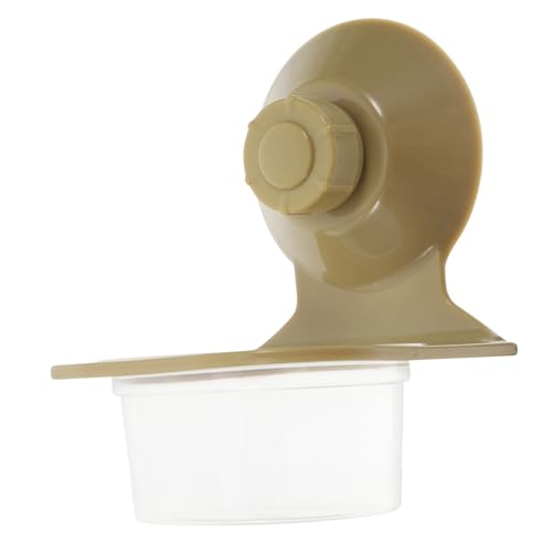 POPETPOP Futternapf für Schildkröten Eckfutterspender für Reptilien zur Wandmontage Futterstelle für Reptilien Leopard Gecko Tank Zubehör Wasserschale Gecko Food Dish Abs Hellbraun von POPETPOP