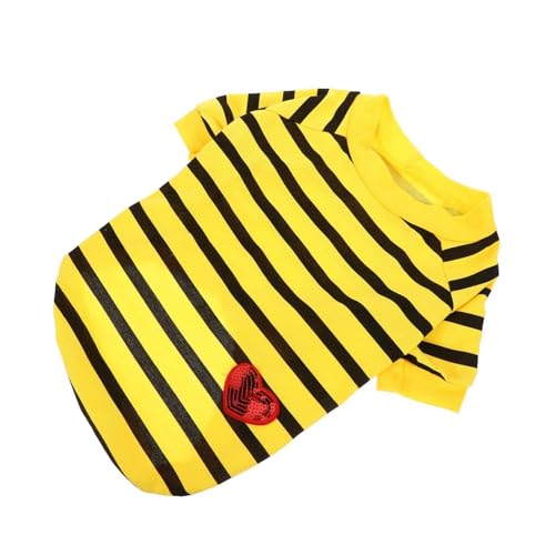 POPETPOP Puppy Clothes XL Atmungsaktives Gestreiftes T-Shirt Für Hunde Bequemes Baumwollmaterial Für Frühling Und Sommer Süßes Design Für Kleine Und Mittelgroße Haustiere POPETPOP Puppy Clothes XL Atmungsaktives Gestreiftes T-Shirt Für Hunde Bequemes Baumwollmaterial Für Frühling Und Sommer Süßes Design Für Kleine Und Mittelgroße Haustiere von POPETPOP