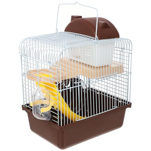 POPETPOP “ Große Hamsterkäfige, Hamsterkäfig, Villa-Käfig für kleine Haustiere, mit Laufrad, zweistufiger Lebensraum für Zwerghamster, Rennmäuse, Zwerghamsterkäfige, 30 x 17 cm von POPETPOP
