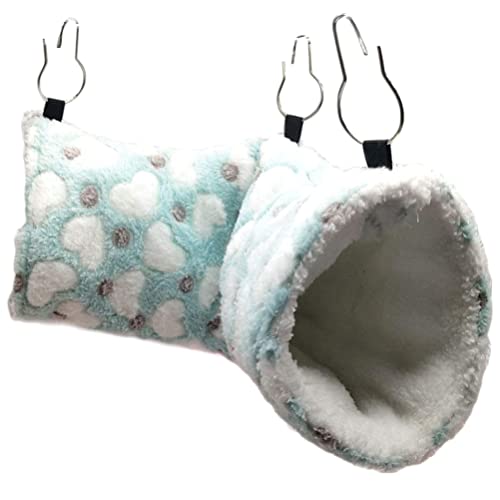 POPETPOP Hamster Hängematte Warm Kleintier Schaukel Haustier Schlafbett Hängend Kuschelhütte Vogelnest Haus Winter Papageienversteck Käfig Für Afrikanische Graue Blau von POPETPOP