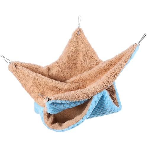 POPETPOP Warm Hamster-hängematte Für Käfige Kuscheliges Versteck Für Hamster Und Meerschweinchen Blauer Baumwollstoff Für Winter Jahreszeiten von POPETPOP