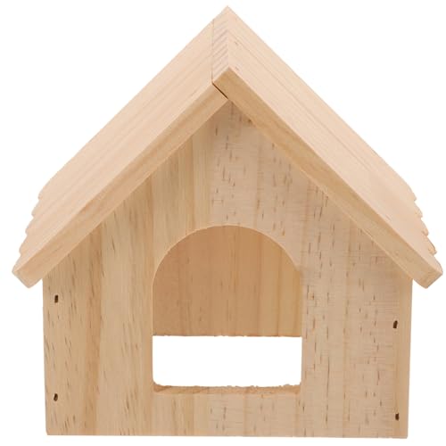 POPETPOP Hamster-Holzhaus Mit Fenstern Natürliches Handgefertigtes Versteck Für Kleintiere Kaukäfig Spielzeug Haustiere Großes Versteck Spielhütte Für Rennmäuse Frettchen Eichhörnchen von POPETPOP