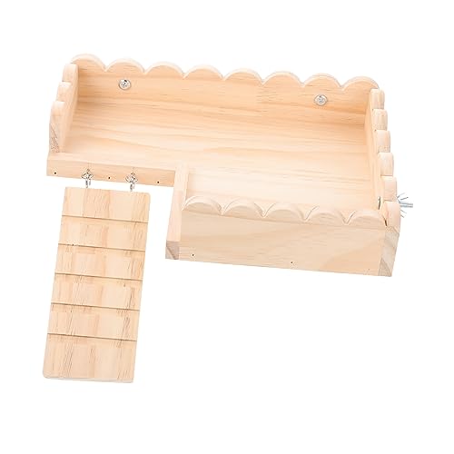 POPETPOP Hamster-spielset Holzplattform Leiter Meerschweinchenkäfig-zubehör Robustes Stabiles Design von POPETPOP
