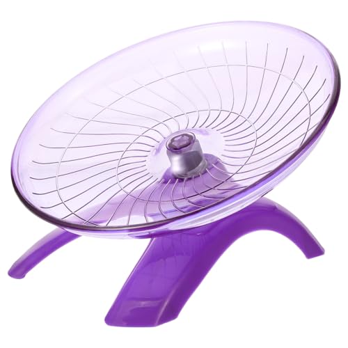 POPETPOP Hamster Laufrad Super Leise: Hamster Fliegende Untertasse Leise Hamsterrad Meerschweinchen Laufrad für Hamster Rennmäuse Mäuse Igel (lila) von POPETPOP