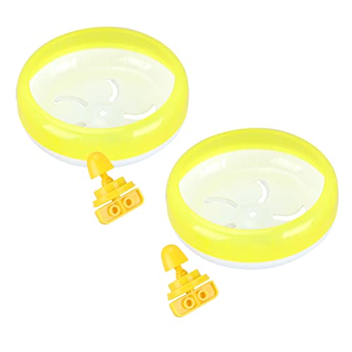 POPETPOP Laufrad Für Hamster 18 cm Stummes Sportrad Mit Halterung Laufrad Für Haustiere Für Zwerghamster Gelb Zufällige Farbe von POPETPOP