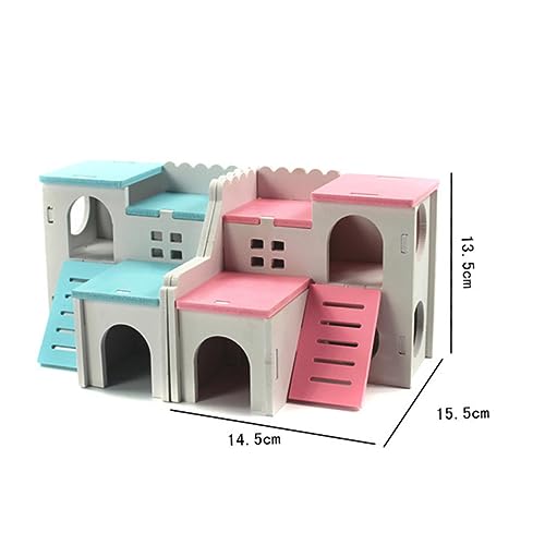 POPETPOP Holz Hamsterhaus Mit Doppelter Etage Schlaf Und Spielcottage Für Haustiere Sicheres Und Unterhaltsames Spielzeug Für Kleine Nager Blau POPETPOP Holz Hamsterhaus Mit Doppelter Etage Schlaf Und Spielcottage Für Haustiere Sicheres Und Unterhaltsames Spielzeug Für Kleine Nager Blau von POPETPOP