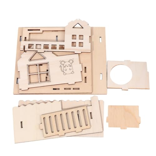 POPETPOP Hamster- -Villa Mit Treppe Holzhütte Haustiermöbel Dekoriertes Für Haustiere POPETPOP Hamster- -Villa Mit Treppe Holzhütte Haustiermöbel Dekoriertes Für Haustiere von POPETPOP