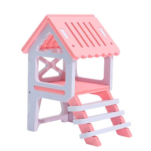 POPETPOP Hamsterhöhle-Loft Hamsterhaus Hamsterhütte aus Holz Hölzern Zufällige Farbe von POPETPOP
