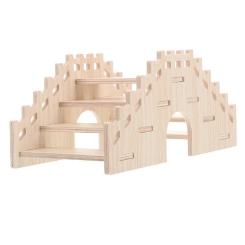 POPETPOP Kleintier Spielzeug Aus Holz Kletterleiter Für Hamster Und Chinchillas Natürliche Treppe Bewegung Und Sicheres Und Zubehör Für Nagetiere von POPETPOP