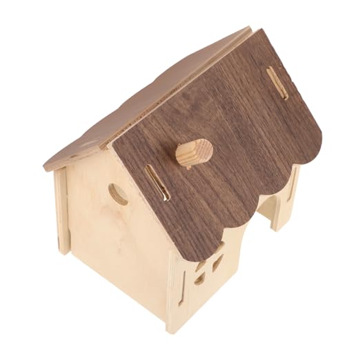 POPETPOP Holzhütte Hamster Holzkäfig Meerschweinchen Versteck Rattenhaus Haustierbedarf Entzückendes Holzversteck POPETPOP Holzhütte Hamster Holzkäfig Meerschweinchen Versteck Rattenhaus Haustierbedarf Entzückendes Holzversteck von POPETPOP