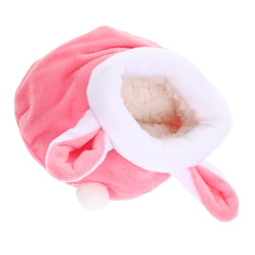 POPETPOP Hamsternest Bett Meerschweinchenhöhlen Hase Heu Einhorn-Hamster-höhle Futterspender Raupe Versteck Vlies Plüsch Ratten Chinchilla Guinea Lebensraum Käfige Rosa Baumwolle von POPETPOP