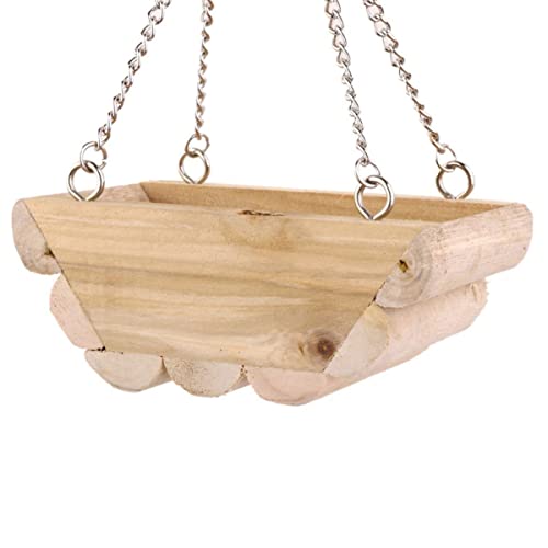 POPETPOP Hamsterschaukel Aus Holz Hängeboot Spielzeug Spielhaus Für Kleintiere Einfach Zusammenzubauen von POPETPOP