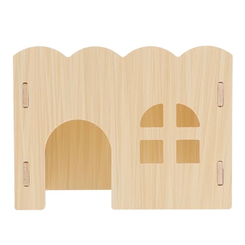 POPETPOP Hamsterhaus Für Haustier Aus Holz Mehrkammer Rattenversteck Kleintier Ruhehaus Meerschweinchenholzhütte Hamsterholzhütte Holz Schlafhaus von POPETPOP