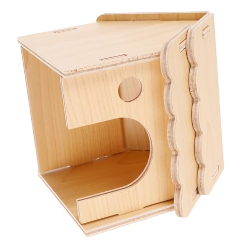 POPETPOP Hamsterversteck hamsterhaus nager Spielzeug Chinchilla- entzückendes Rattenversteck Spielzeuge Hamsterhütte aus Holz Kleintierversteckhütte Massivholz der Ornamente von POPETPOP