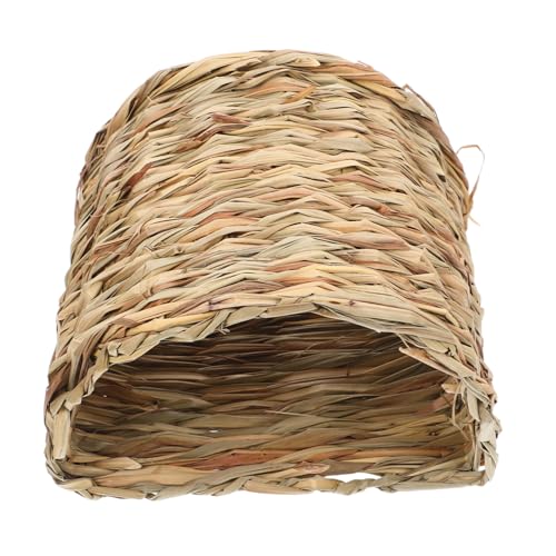 POPETPOP Hütte Aus Naturgras Für Hamster Als Versteck Spielhaus Für Chinchilla Und Kleintiere Handgewebt Innen Zum Spielen Leicht Zu Reinigen von POPETPOP