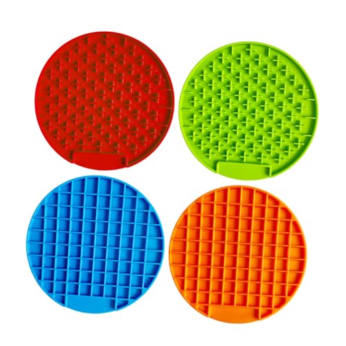 POPETPOP Outdoor Futtermatte Für Hunde Runde Orange Langsame Fressmatte Gesunder Essgewohnheiten Haustierbedarf Für Entspannte Mahlzeiten von POPETPOP