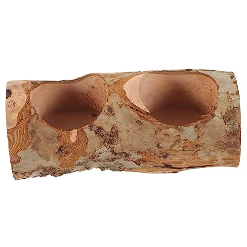 POPETPOP Haustier-Holznapf Hamster Futtertrog Chinchilla Futtertrog Hamster Futterstation Hamster Futternapf Schüssel Essen coop Futternapf für Hamster Futternapf für den Haushalt Apfelholz von POPETPOP