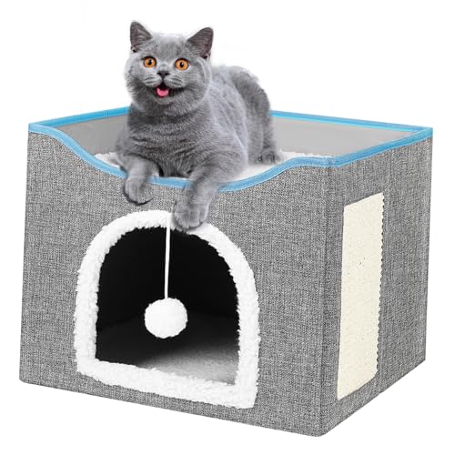 POPETPOP Katzenbett Für Den Innenbereich Faltbares Katzenhaus Aus Doppelstöckiges Katzenbett Für Drinnen Graues Katzenhaus Zubehör Für Katzen Im Innenbereich Katzen Schlafplatz POPETPOP Katzenbett Für Den Innenbereich Faltbares Katzenhaus Aus Doppelstöckiges Katzenbett Für Drinnen Graues Katzenhaus Zubehör Für Katzen Im Innenbereich Katzen Schlafplatz von POPETPOP