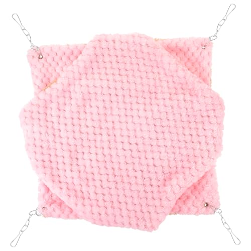 POPETPOP Bequeme 2-lagige Hamster-hängematte Chinchilla-Bett Fleece-polsterung Warmes Meerschweinchen-Bett Hängenest Einfach Aufzubauen von POPETPOP